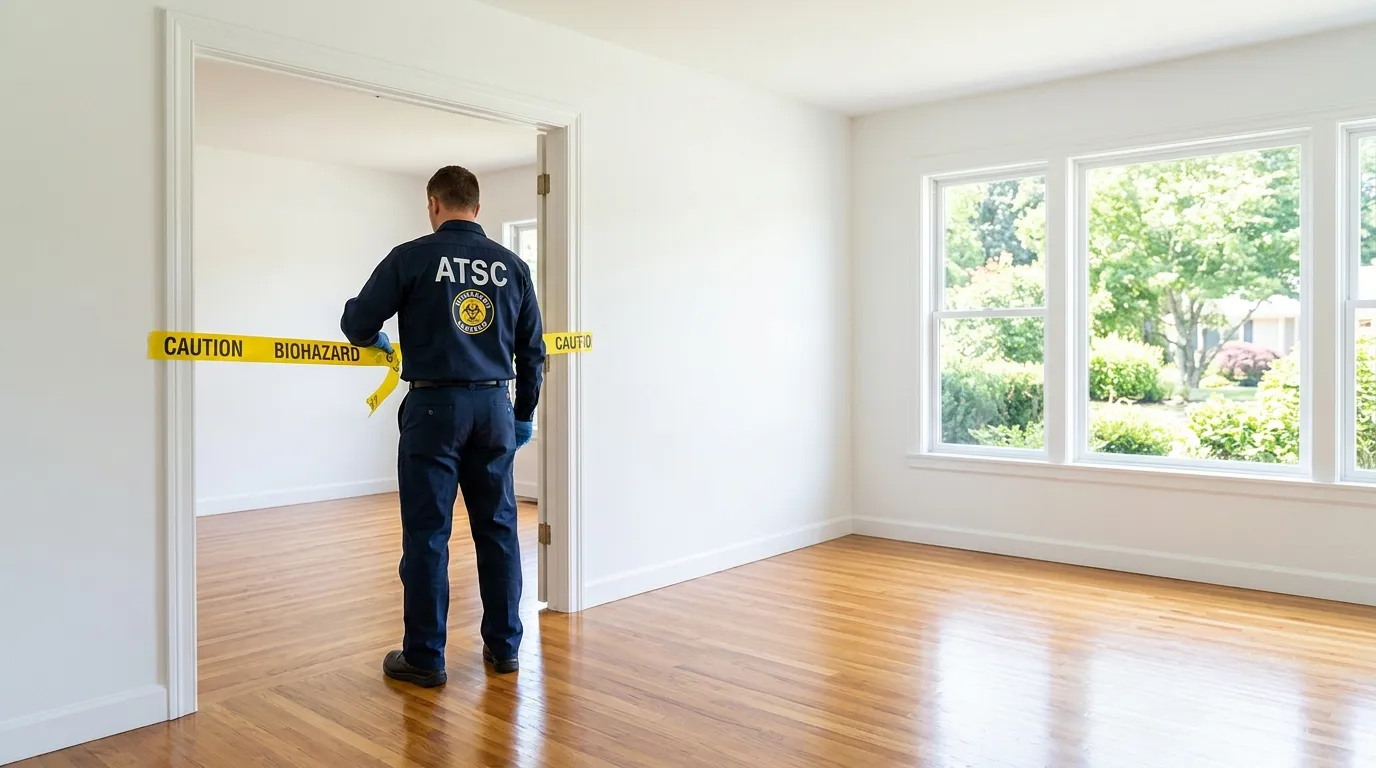 Certified biohazard cleanup crew performing Decomposition Cleanup in Naranja